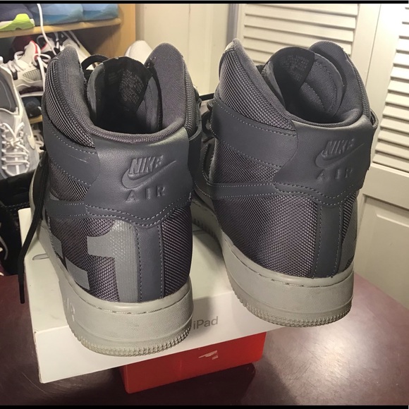 NIKE AIR FORCE 1 HIGH 07 LV8 BLACK-DARK GREY-WOLF GREY SZ 11 [AV8364-001] - Picture 9 of 15